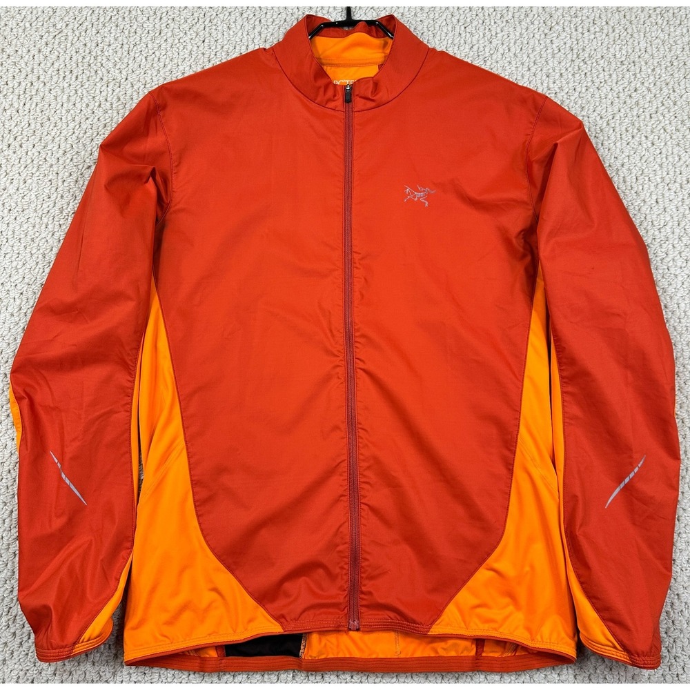 Arcteryx Jacket Mens L Orange Darter Full Zip Lightweight Shell Cycling Running